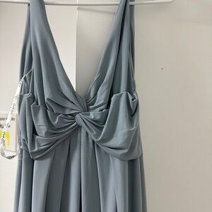 Dusty Blue Chiffon bridesmaids dress from David’s Bridal